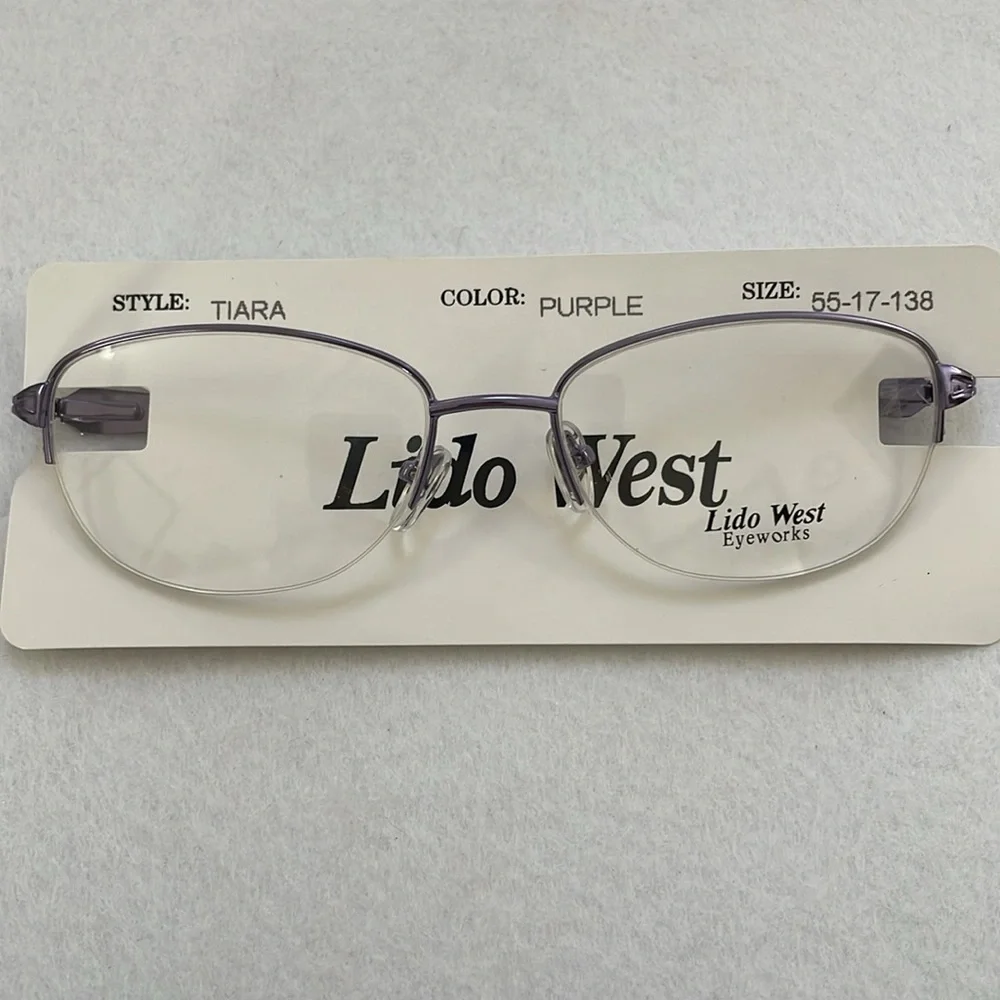 NWT Lido West Tiara Purple Metal Eyeglass Frame